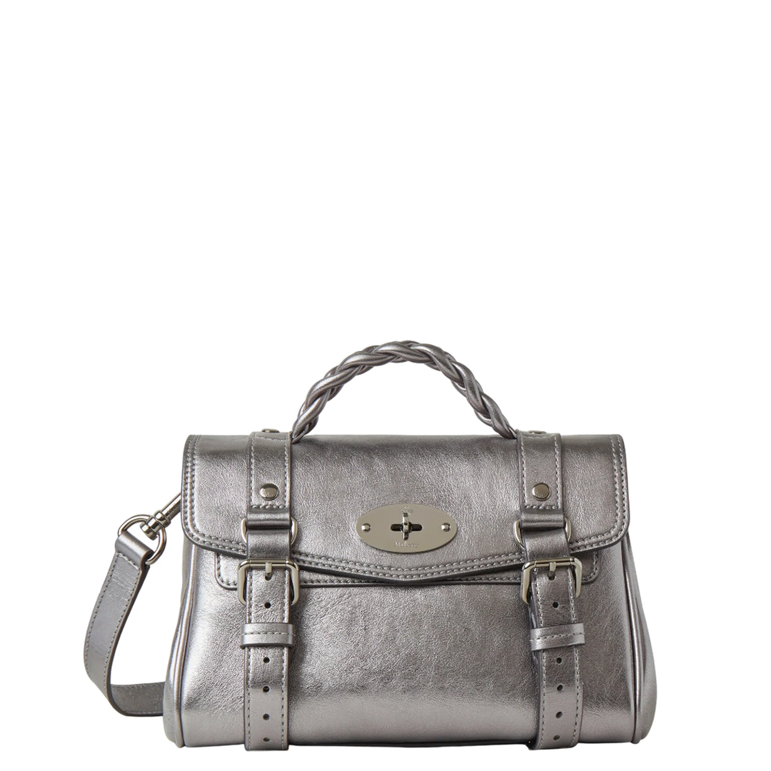 Mini Alexa Pewter Metallic Calf Nappa