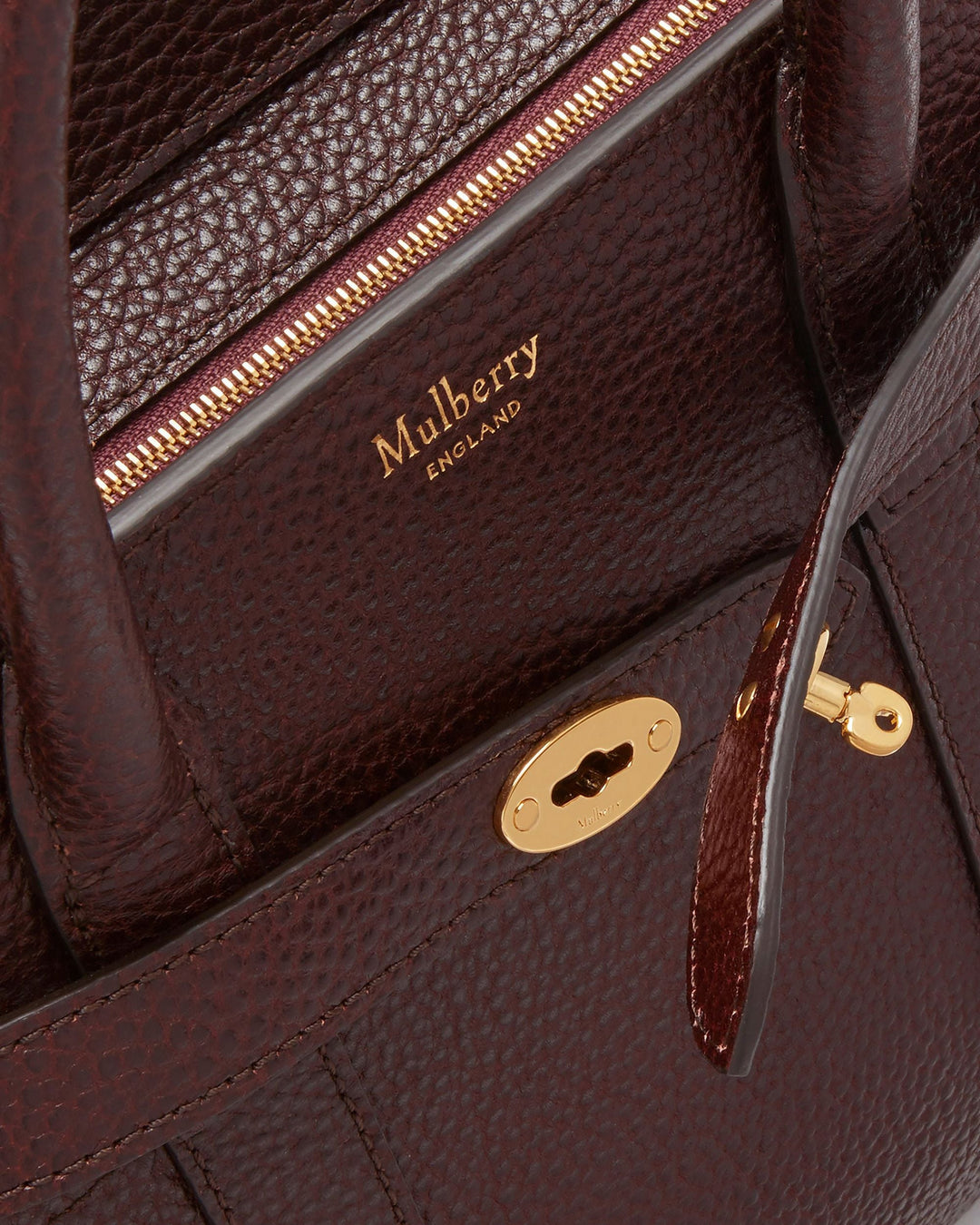 Mulberry Mini Zipped Bayswater Small Classic Grain Burgundy 5