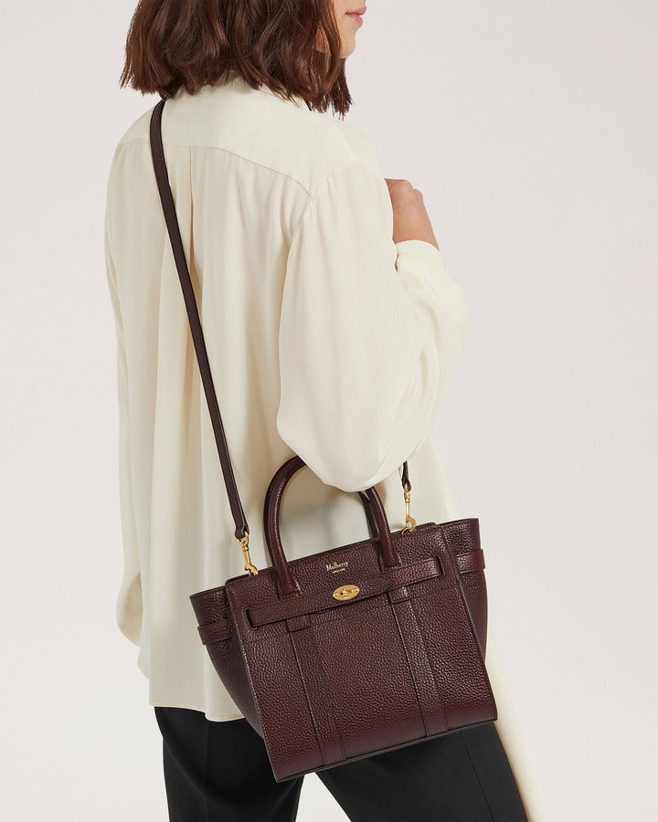 Mulberry Mini Zipped Bayswater Small Classic Grain Burgundy 6