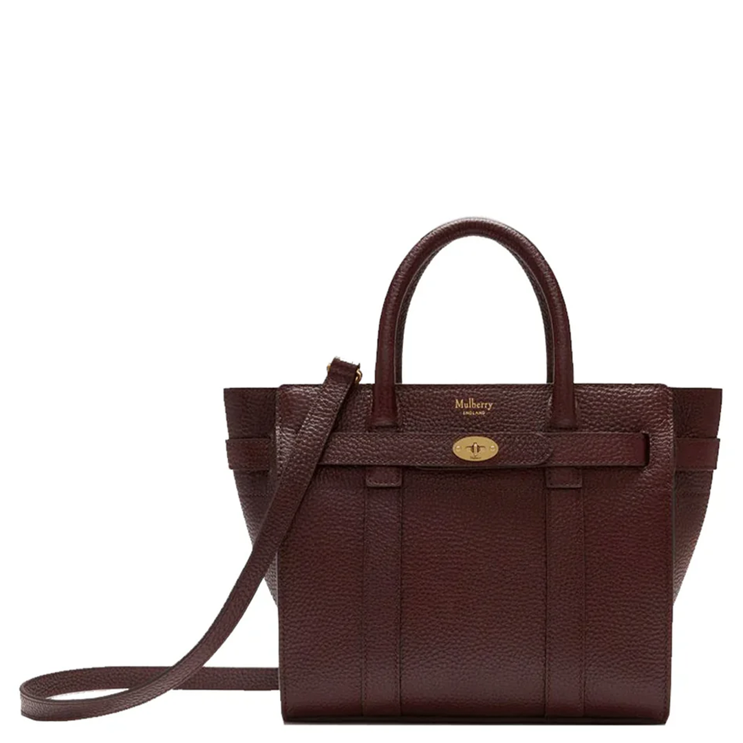 Mini Zipped Bayswater Small Classic Grain (Oxblood)