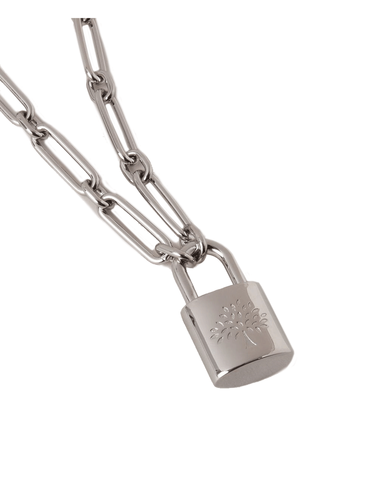 Mulberry Padlock Necklace Silver 2