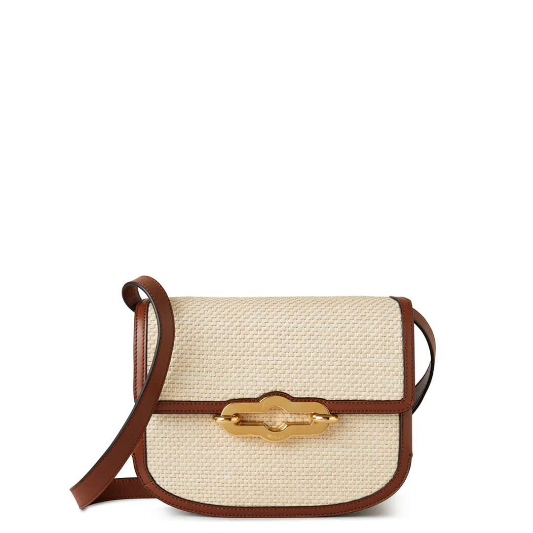 Pimlico Satchel Ecru & Bright Oak Raffia