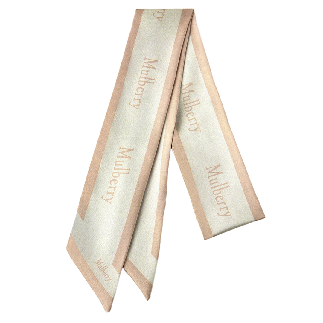 Skinny Scarf - Logo Boarder Maple & Chalk Recycled Polyester