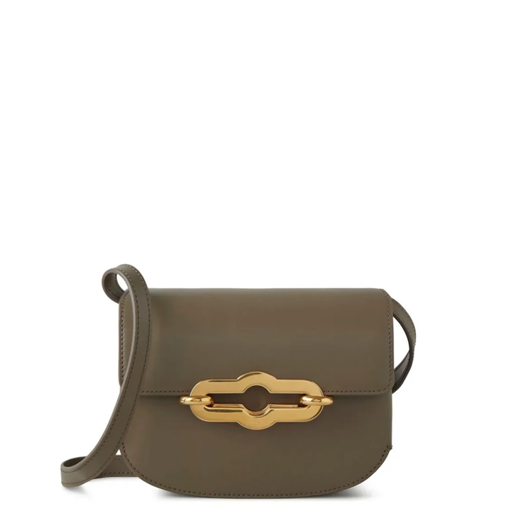 حقيبة صغيرة من بيمليكو بلون الكتان الأخضر سوبر لوكس من جلد العجل