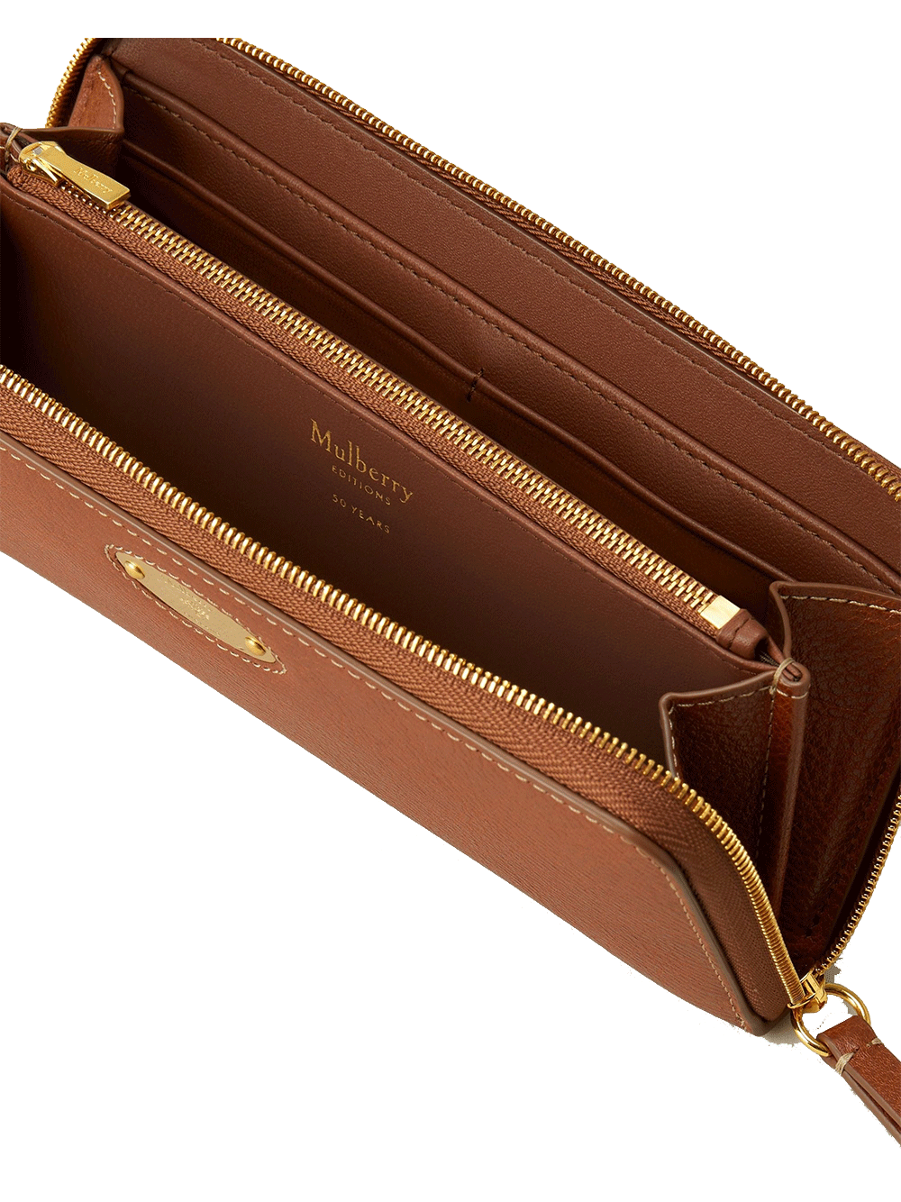 Mulberry Plaque 8 Zip Purse Legacy Oak