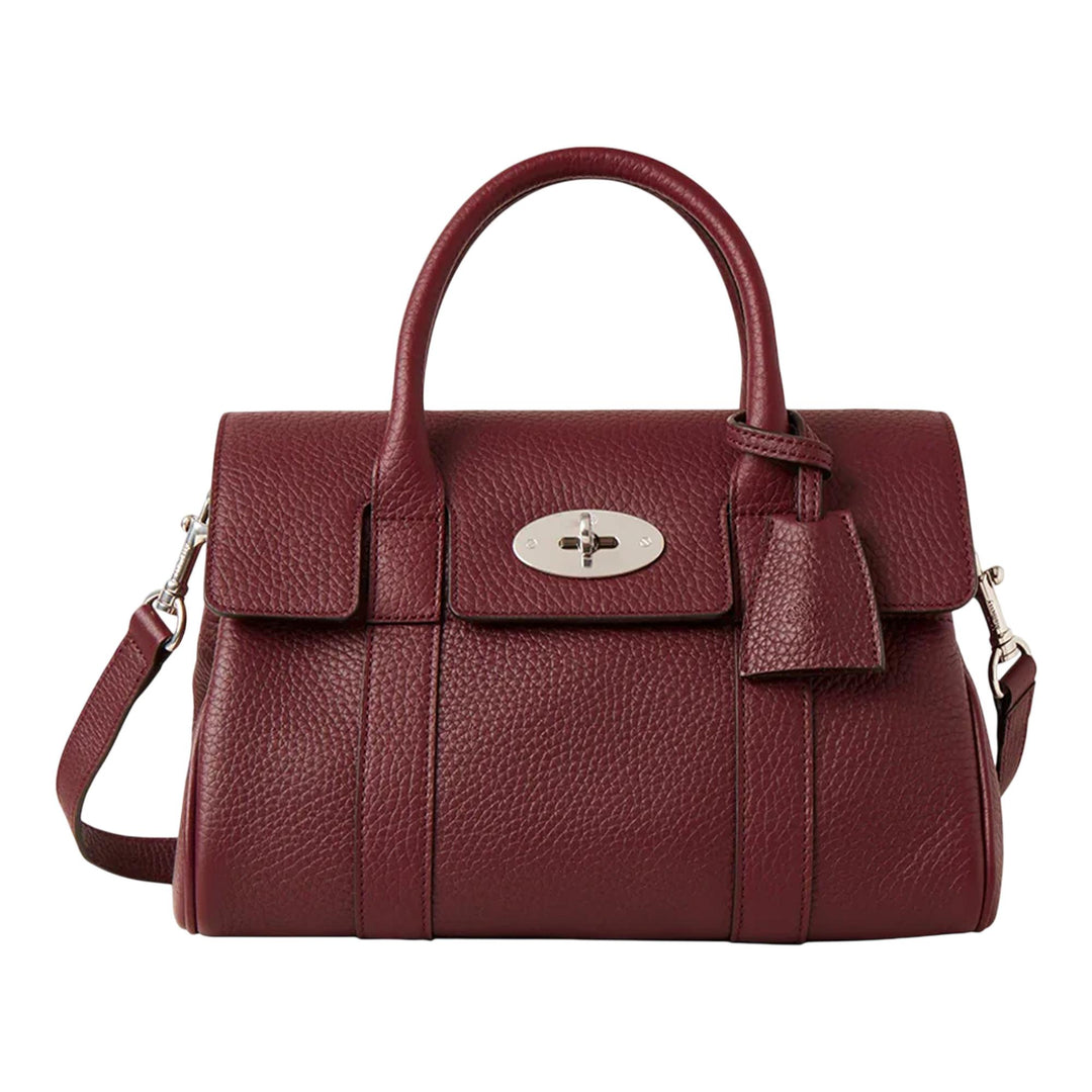 Club21 - Mulberry - Bayswater Satchel Black Cherry Heavy Grain - SMALL SHOULDER BAGS - Maroon