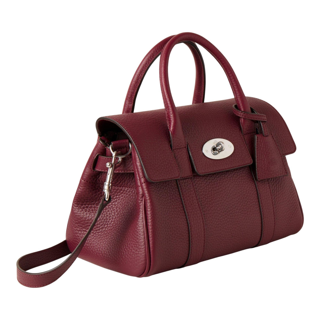 Club21 - Mulberry - Bayswater Satchel Black Cherry Heavy Grain - SMALL SHOULDER BAGS - Maroon