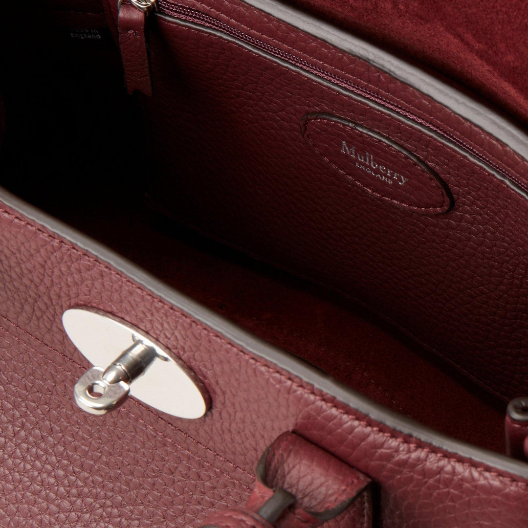 Club21 - Mulberry - Bayswater Satchel Black Cherry Heavy Grain - SMALL SHOULDER BAGS - Maroon