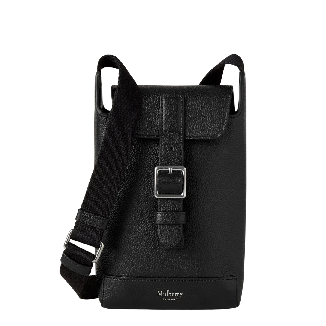 Chiltern Phone Pouch Black Small Classic Grain