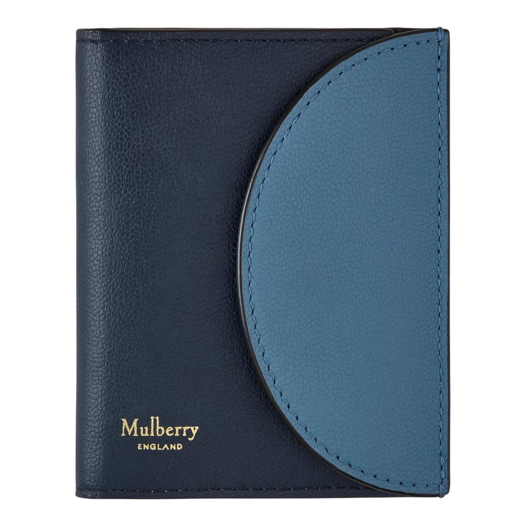 Club21 - Mulberry - Compact Bifold Card Wallet Brighton Blue & Night Sky Micro Classic Grain - MULTI-CARD WALLETS - Brighton-Night Sky
