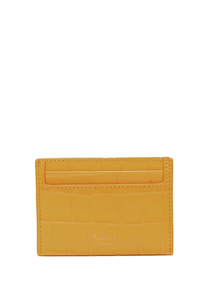 Credit Card Slip Yellow Matte Small Croc