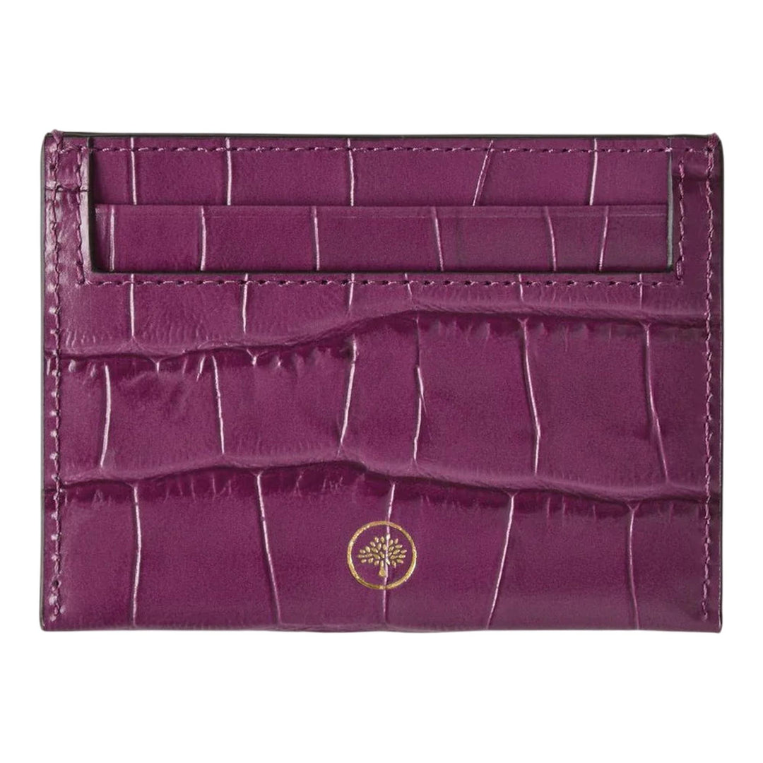 Club21 - Mulberry - Credit Card Slip Orchid Bloom Shiny Small Croc - CARD CASES - Purple