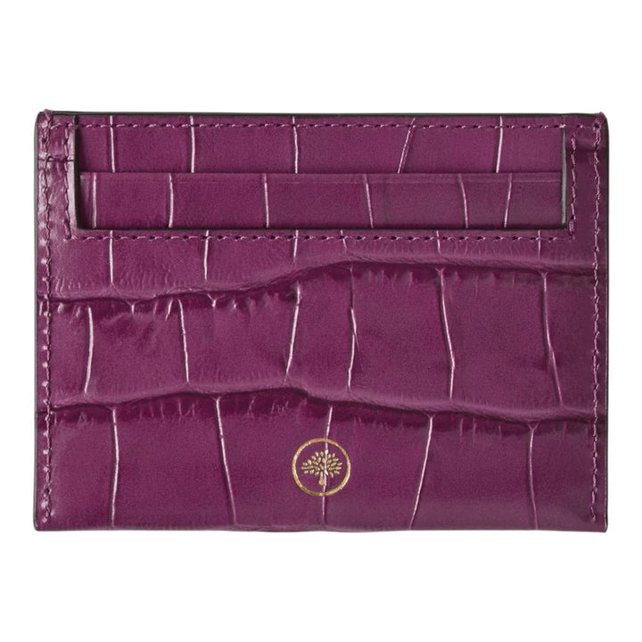 Club21 - Mulberry - Credit Card Slip Orchid Bloom Shiny Small Croc - CARD CASES - Purple