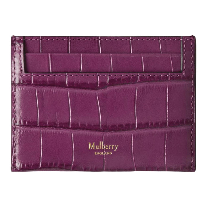 Club21 - Mulberry - Credit Card Slip Orchid Bloom Shiny Small Croc - CARD CASES - Purple