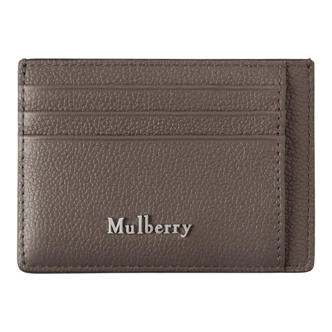 Club21 - Mulberry - Farringdon Card Holder Taupe Brown Small Pebble Grain - CREDIT CARD SLIP - Taupe Brown