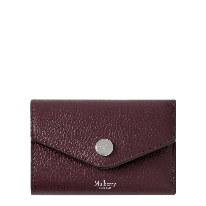 Folded Multi-Card Wallet Black Cherry Small Classic Grain