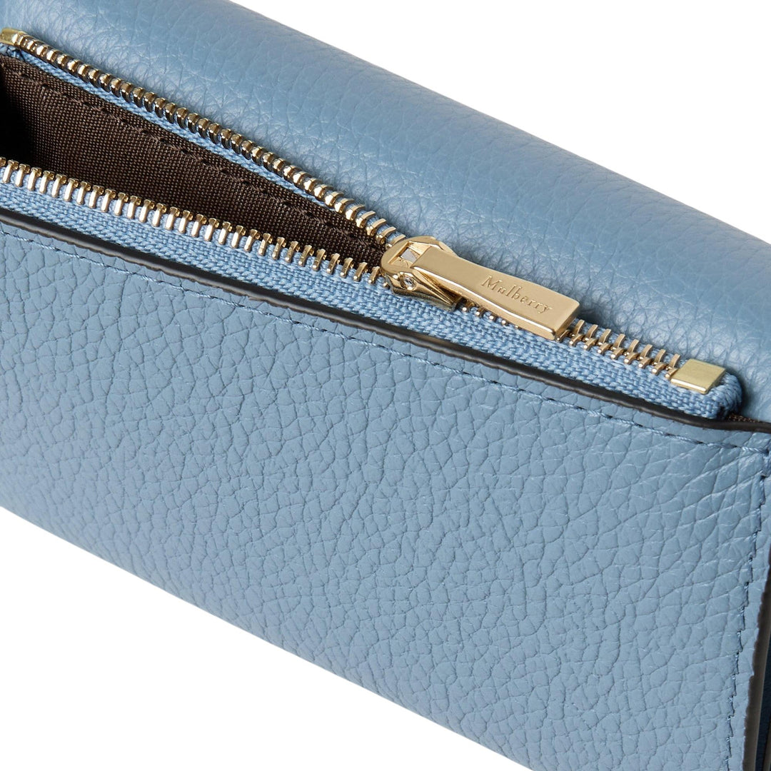 Club21 - Mulberry - Folded Multi-Card Wallet Brighton Blue Small Classic Grain - MULTI-CARD WALLETS - Brighton Blue