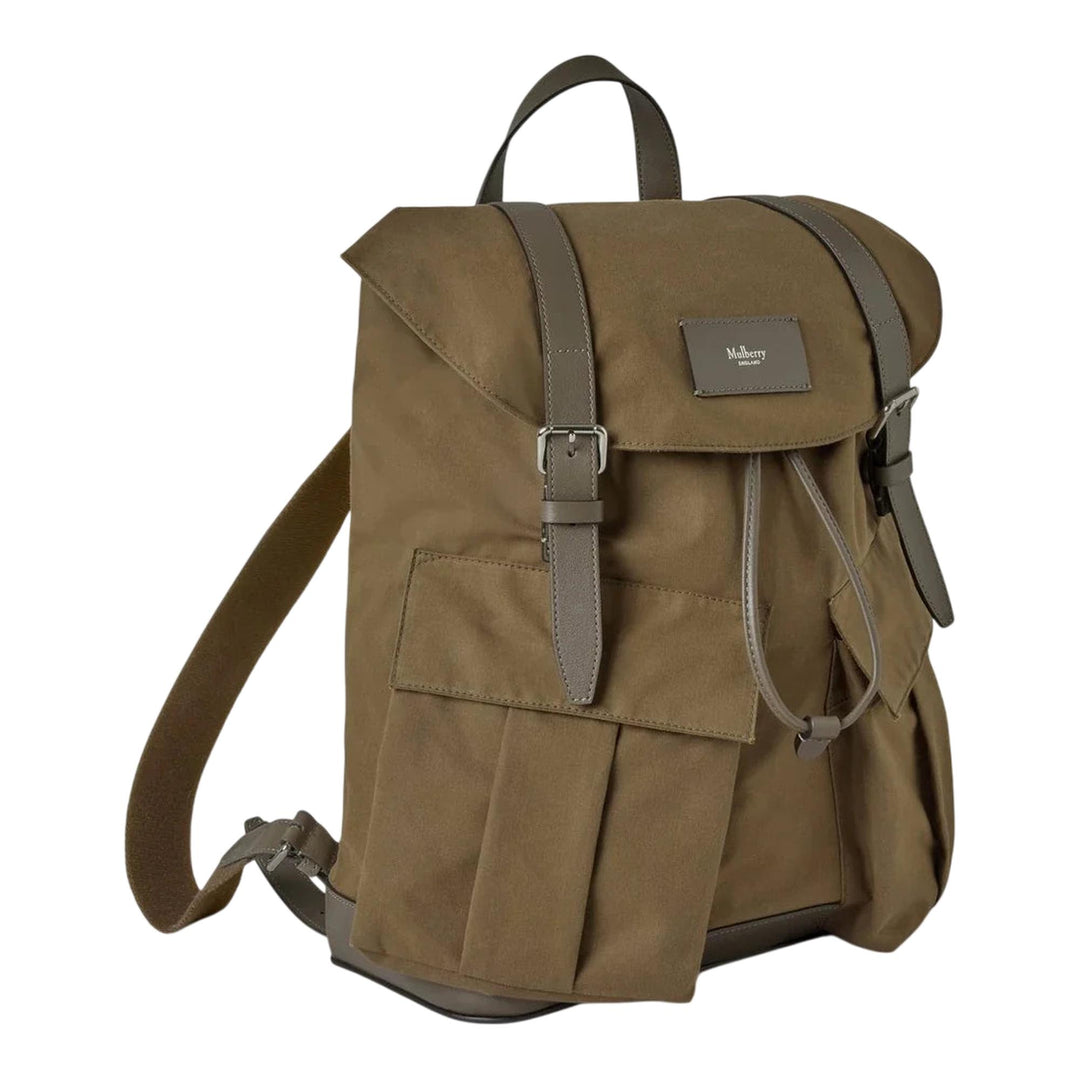 Club21 - Mulberry - Heritage Waxed Backpack Dark Moss Waxed Cotton - MEDIUM BACKPACKS - Dark Moss