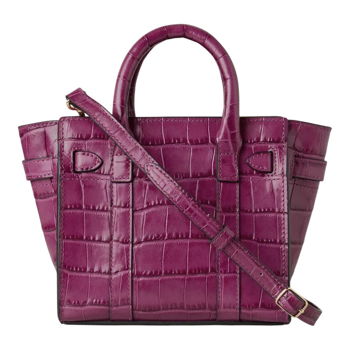 Club21 - Mulberry - Micro Zipped Bayswater Orchid Bloom Shiny Small Croc - HANDBAGS - Purple