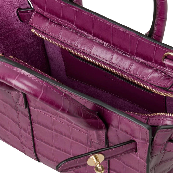 Club21 - Mulberry - Micro Zipped Bayswater Orchid Bloom Shiny Small Croc - HANDBAGS - Purple