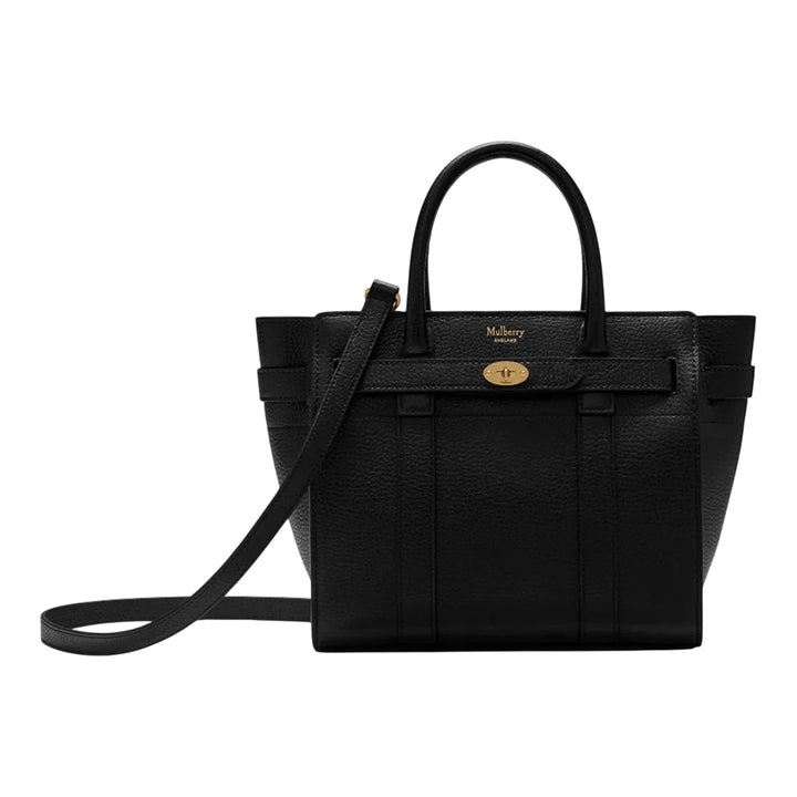 Club21 - Mulberry - Mini Zipped Bayswater Black Small Classic Grain - MINI SHOULDER BAGS - Black