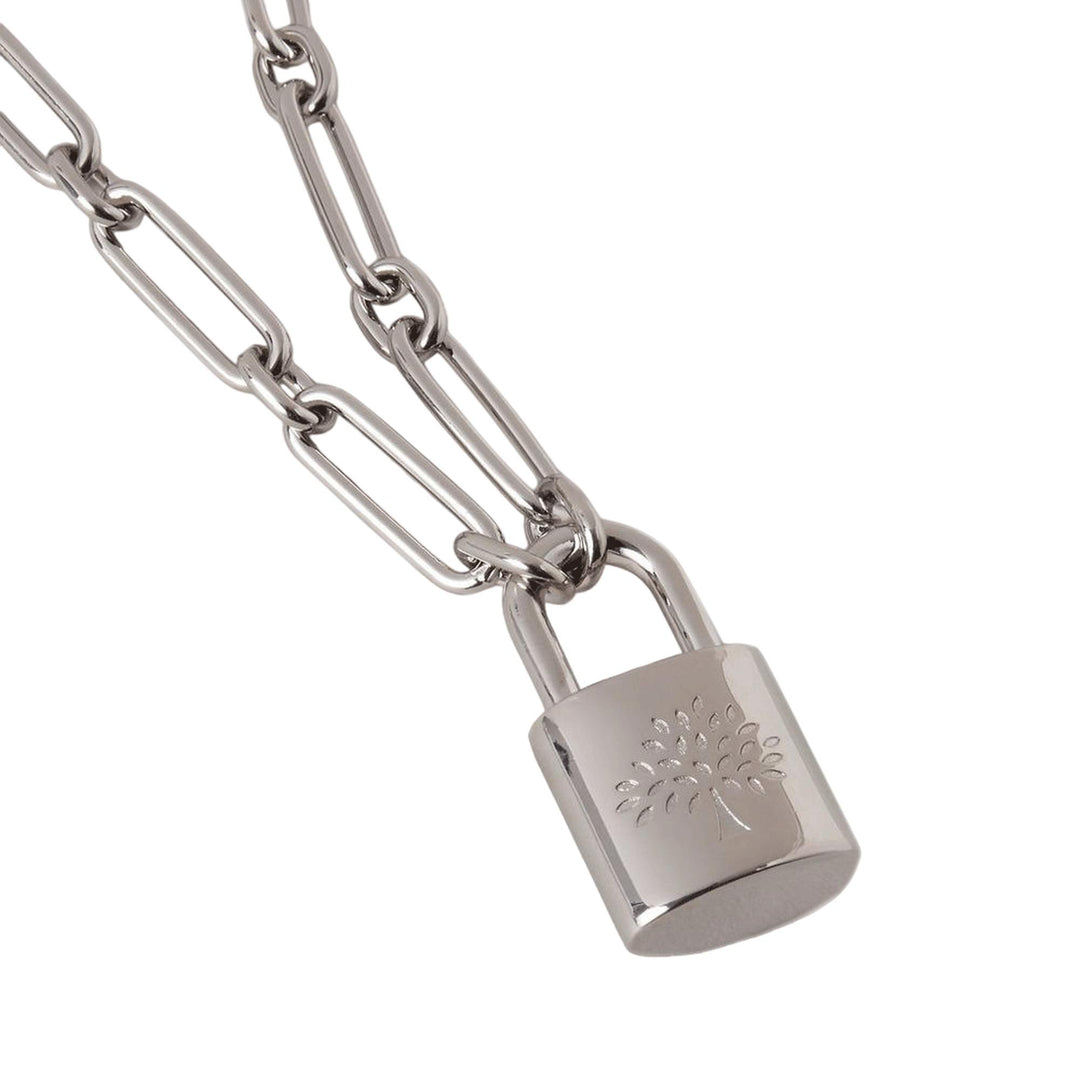 Mulberry Padlock Necklace Silver 2
