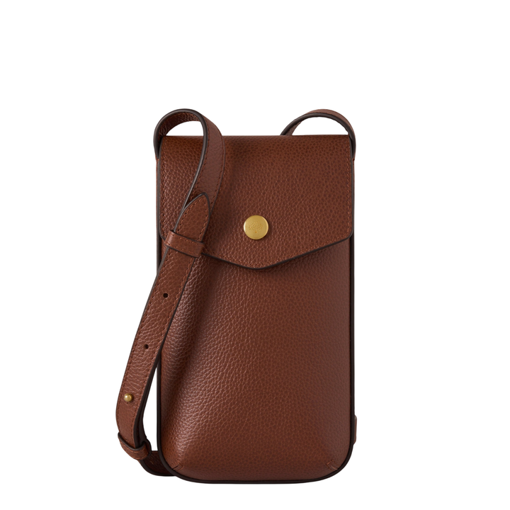 Press Stud Phone Pouch Two-Tone Small Classic Grain