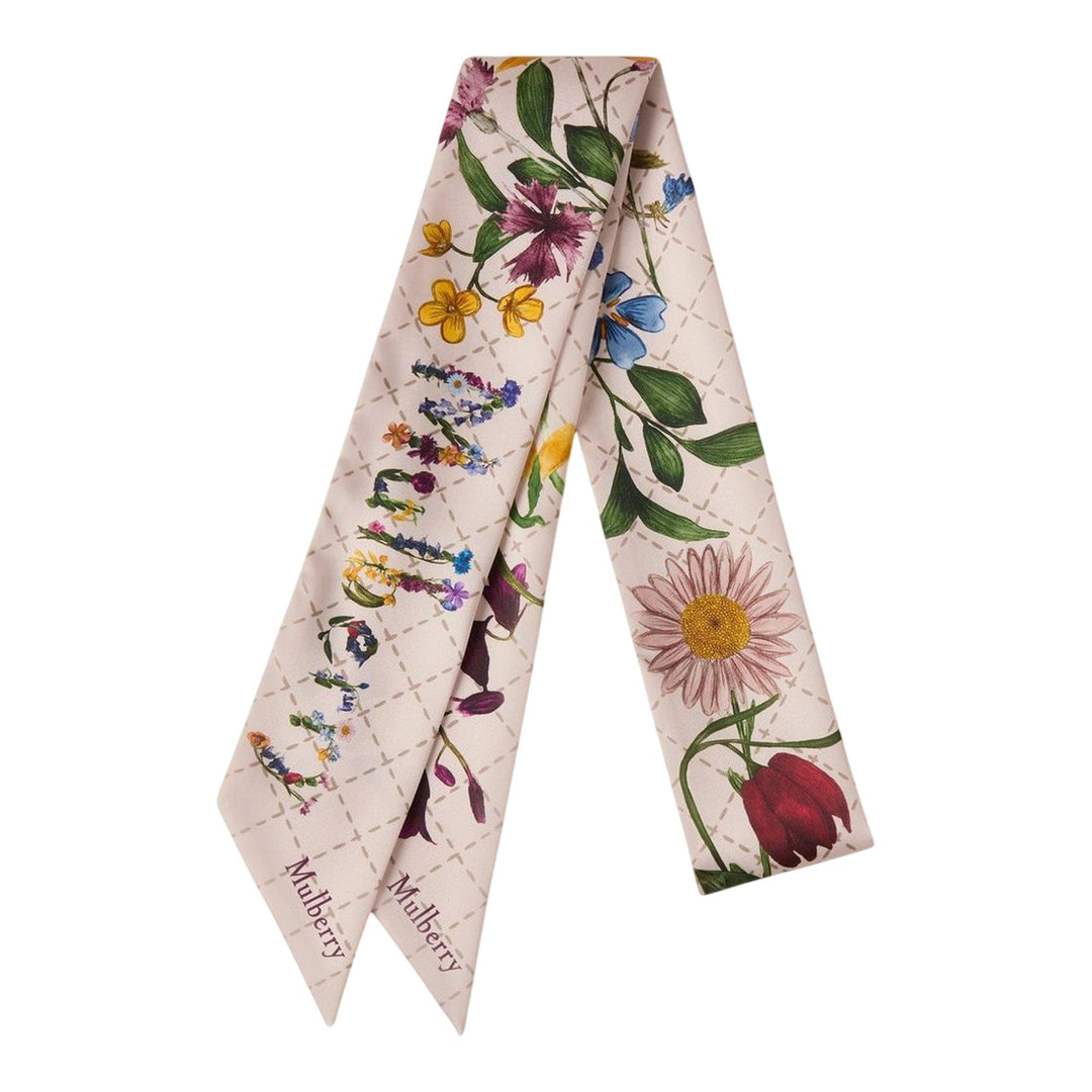 Club21 - Mulberry - Skinny Scarf - Wild Floral Blossom Pink Recycled Polyester - SCARVES - Pink