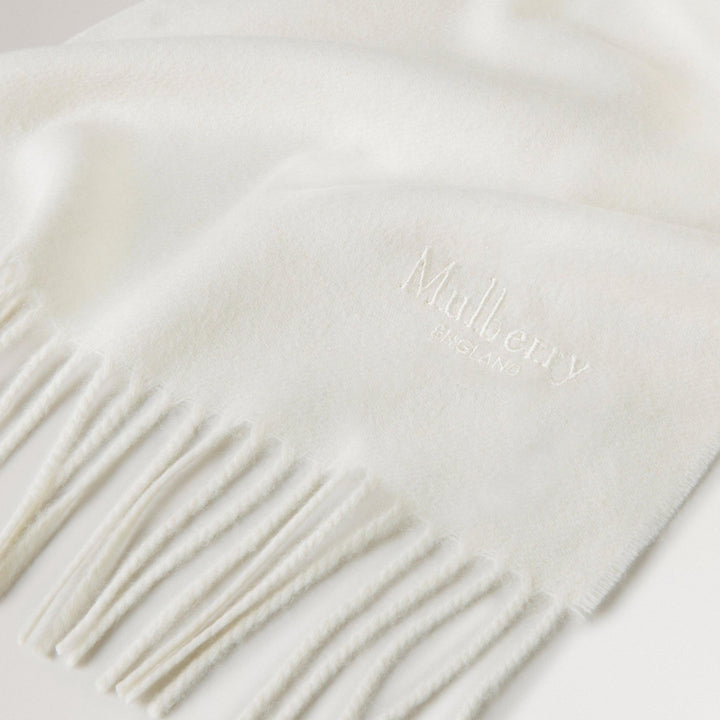 Club21 - Mulberry - Small Solid Merino Wool Scarf Cream Merino Wool - SCARVES - Cream