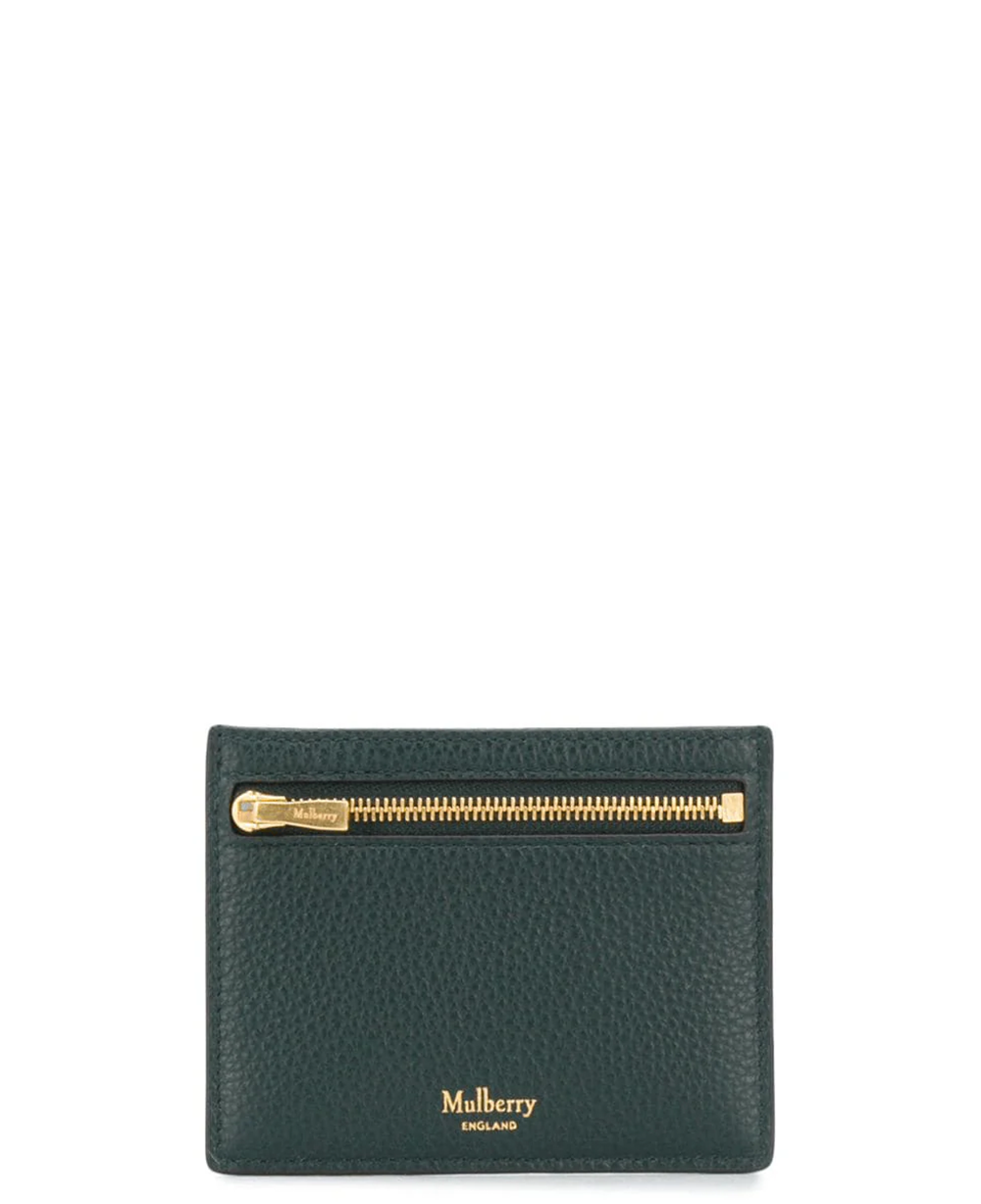 Zipped Credit Card Slip (Mulberry Green)