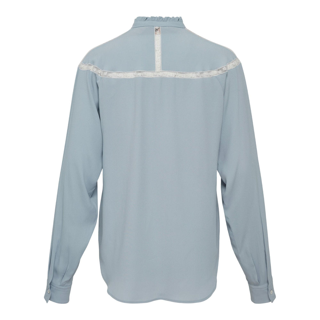 Club21 - N21 - Bow Ruffles Lace Blouses - BLOUSES - Light Blue