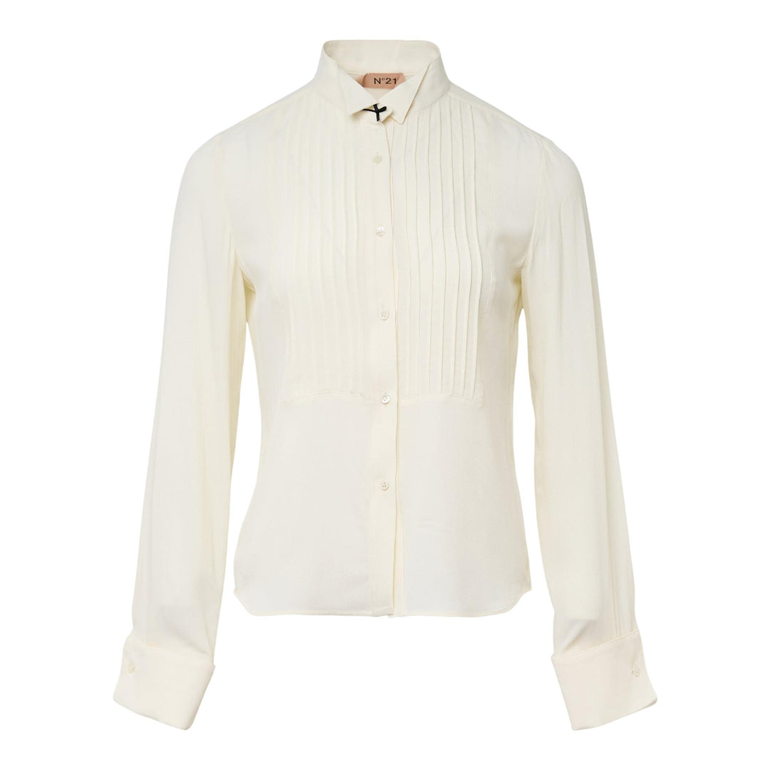 Club21 - N21 - Pintucks Long Sleeve Blouse - BLOUSES - White
