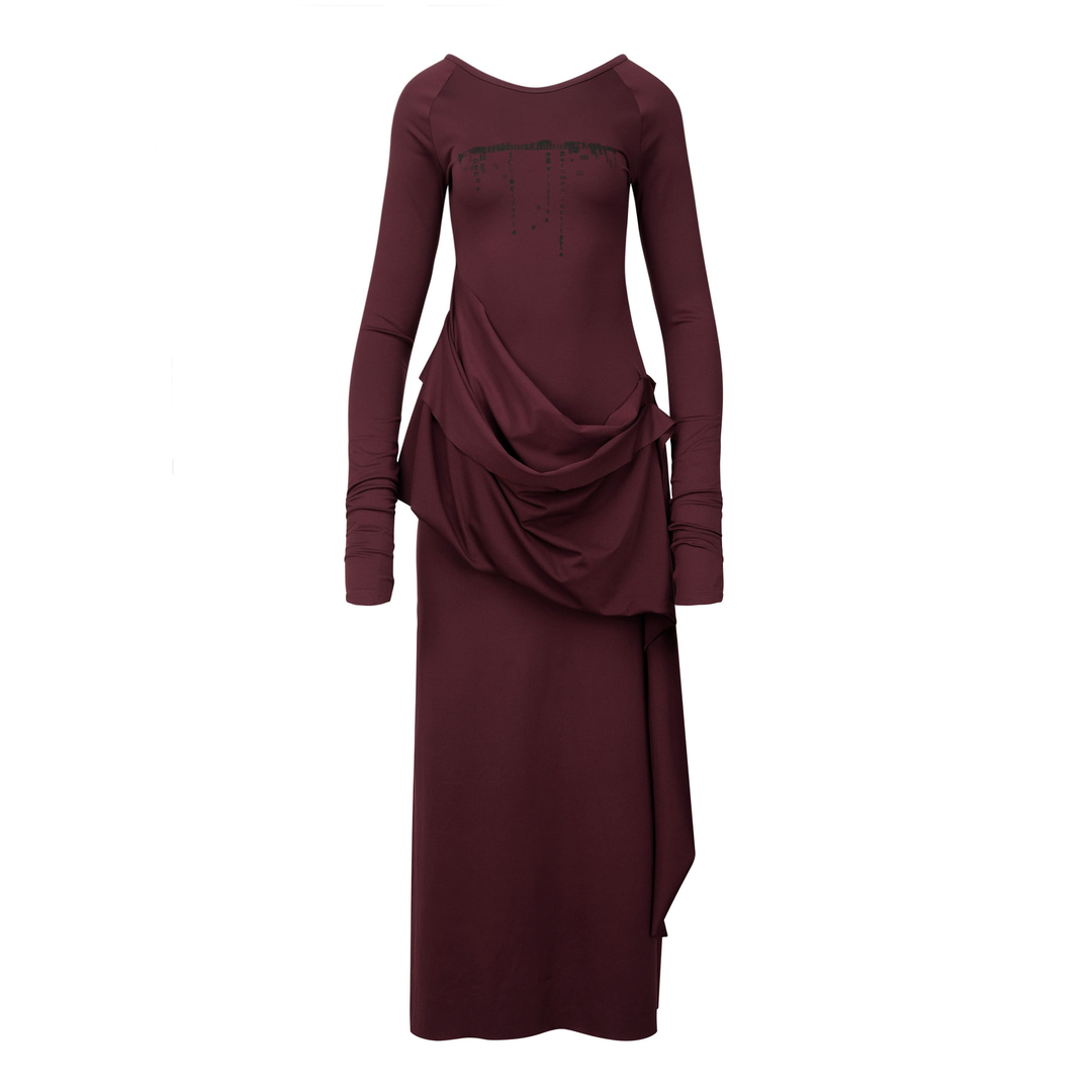 Drop Maxi Dress Burgundy