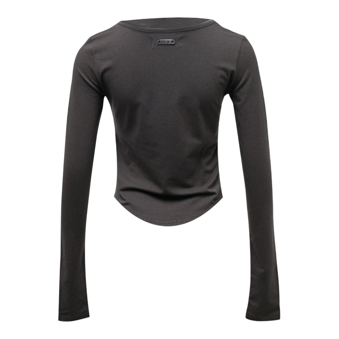 Club21 - NACHE - Signature Long Sleeve Crop Top Charcoal - KNIT TOPS - Grey