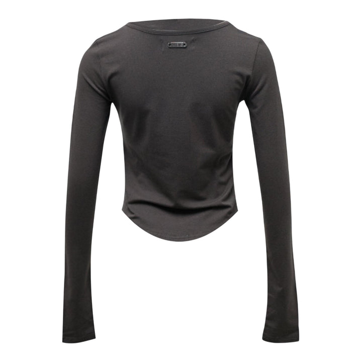Club21 - NACHE - Signature Long Sleeve Crop Top Charcoal - KNIT TOPS - Grey