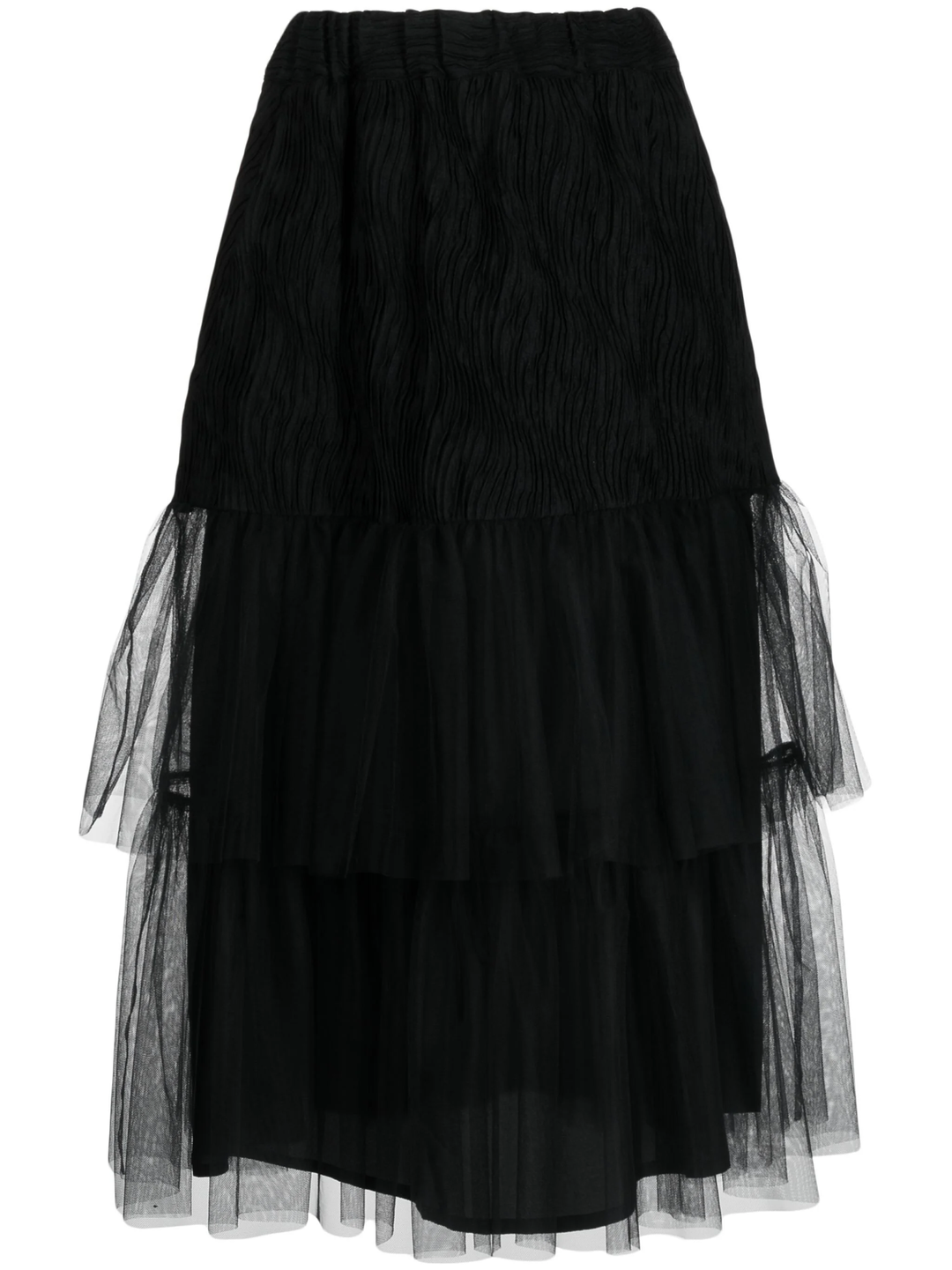 Noir-Kei-Ninomiya-Multi-Mesh-Ruffle-Skirt-Black-1