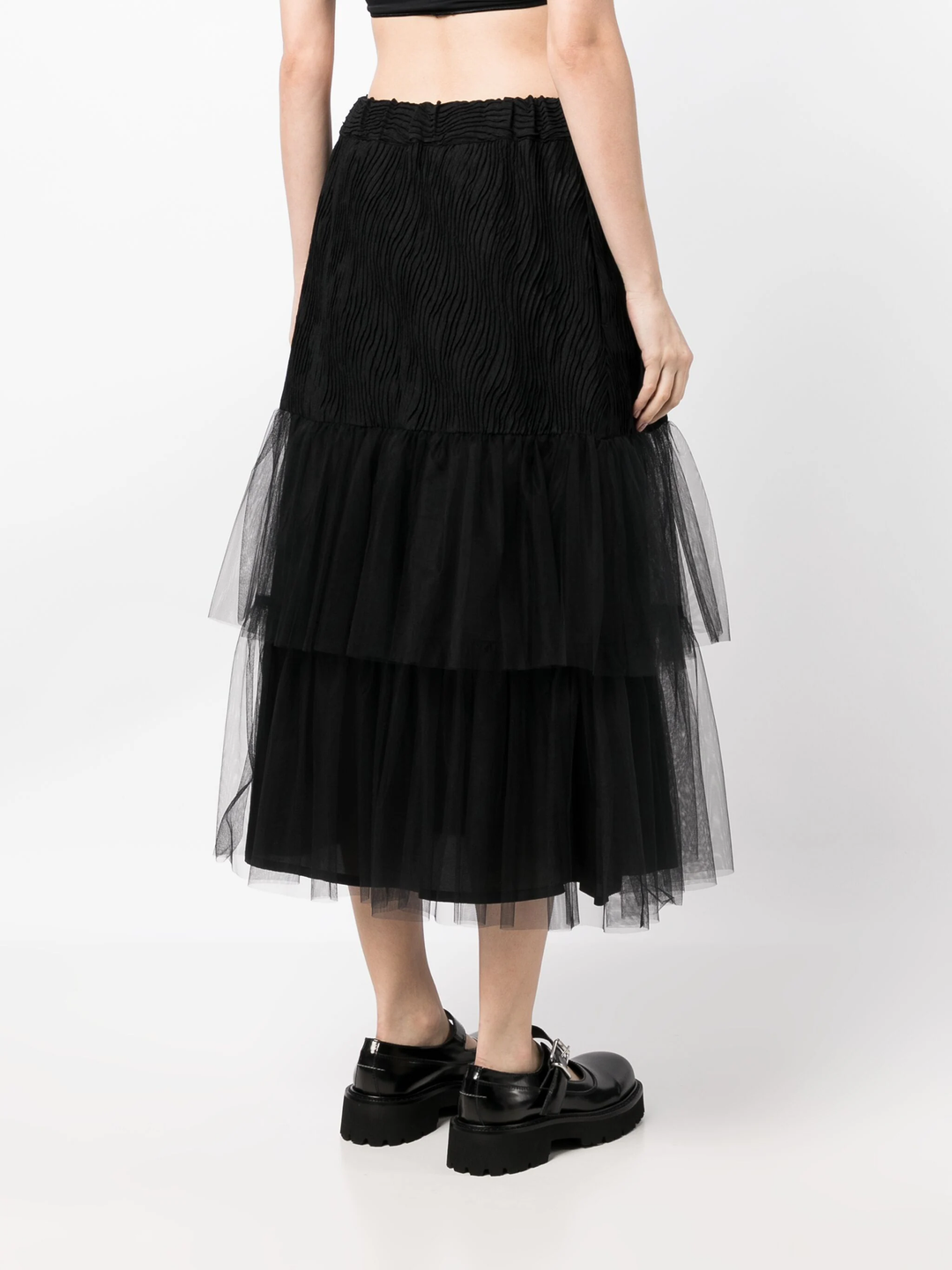 Noir-Kei-Ninomiya-Multi-Mesh-Ruffle-Skirt-Black-4