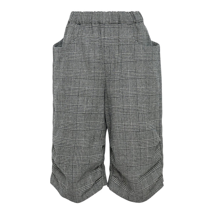 Club21 - Noir Kei Ninomiya - Checkered Pattern Wool Tweed Shorts - SHORTS - Black