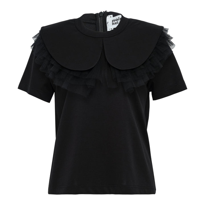 Club21 - Noir Kei Ninomiya - Cotton Ponte X Nylon Tulle Tee - TEES - Black