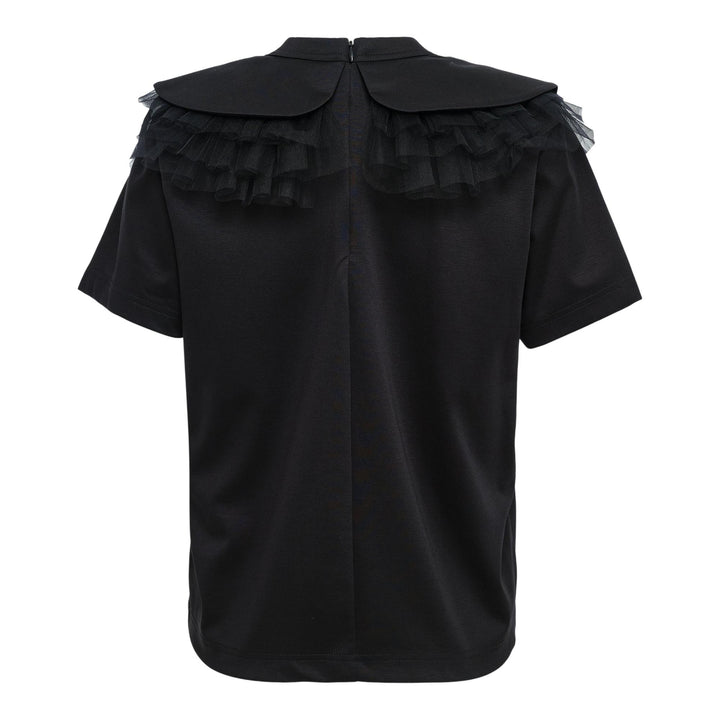 Club21 - Noir Kei Ninomiya - Cotton Ponte X Nylon Tulle Tee - TEES - Black