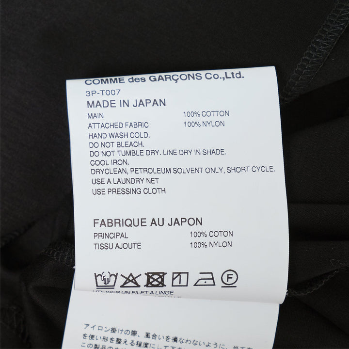 Club21 - Noir Kei Ninomiya - Cotton Ponte X Nylon Tulle Tee - TEES - Black