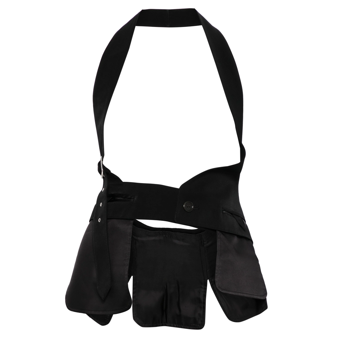 Noir_Kei_Ninomiya_Polyester_Grosgrain_Vest_Black