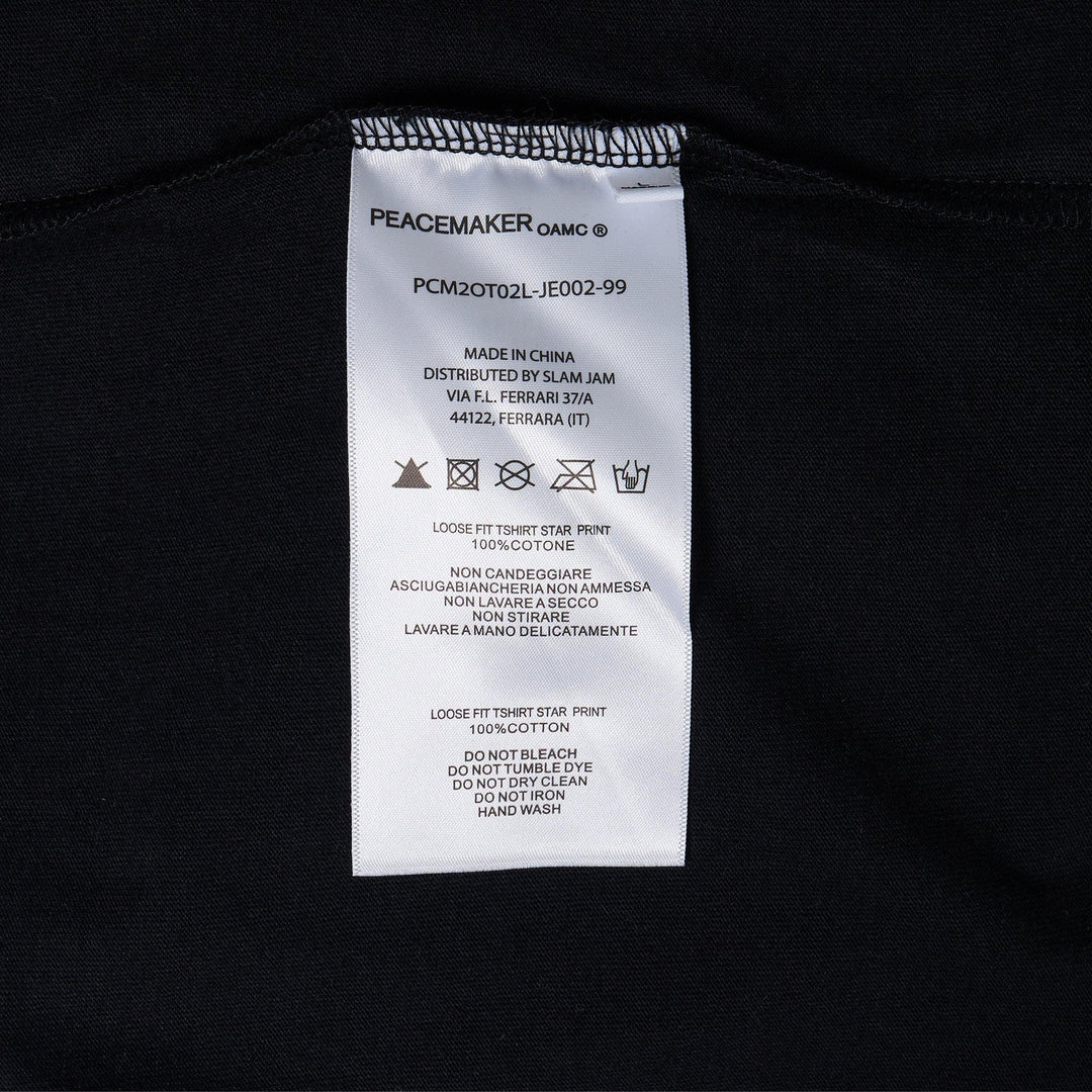 Club21 - OAMC Peacemaker - Loose Fit T-Shirt Star Print - TEES - Black
