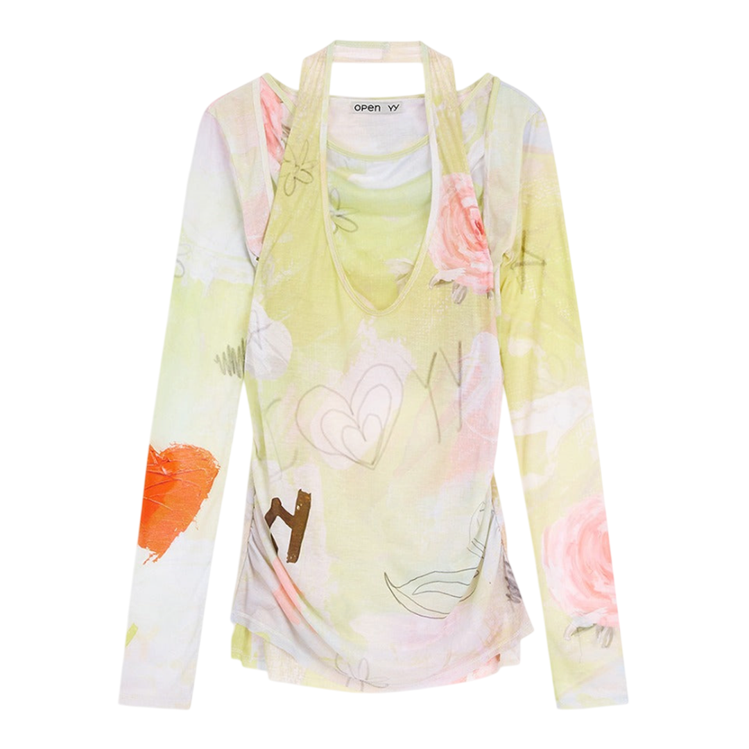Graphic Convertible Bolero Top