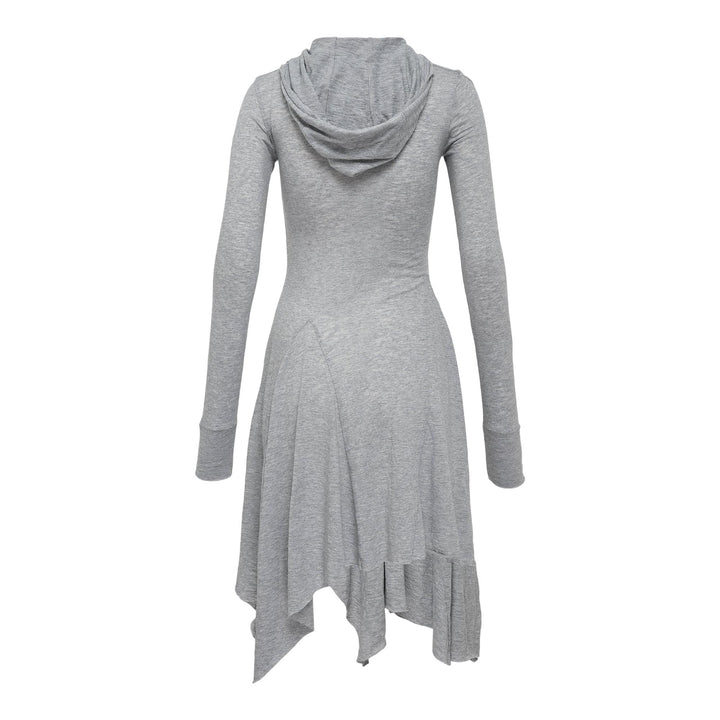 Club21 - OPEN YY - Hooded Jersey Dress - KNIT DRESSES - Light Grey