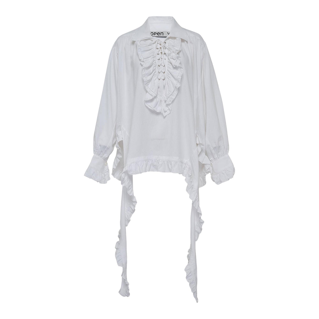 Club21 - OPEN YY - Ruffle Trim Blouse - WOVEN TOPS - White