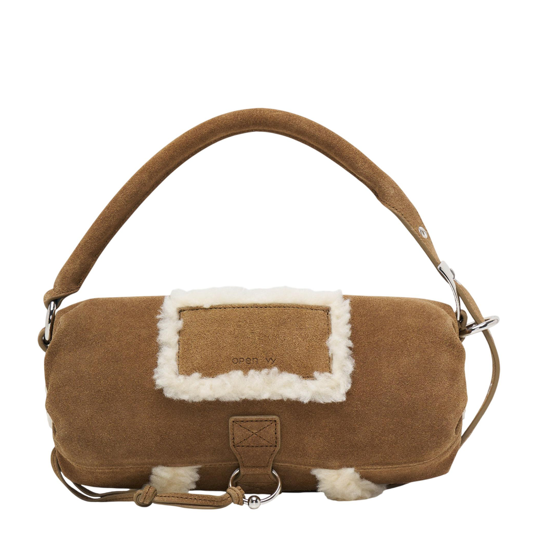 Túi xách tay lông cừu Stud