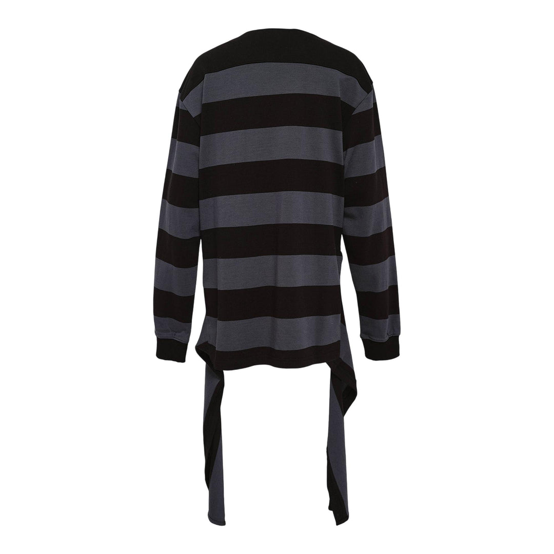 Club21 - OPEN YY - Stripe Trim Rugby Shirt - POLOS - Charcoal