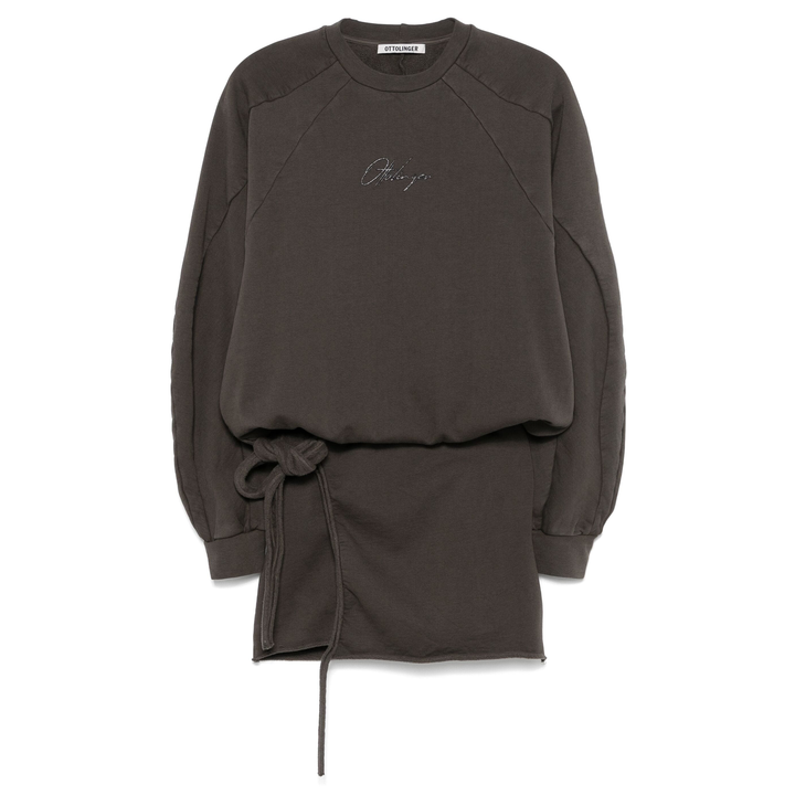 Ottolinger_Drape_Jersey_Mini_Dress_Brown