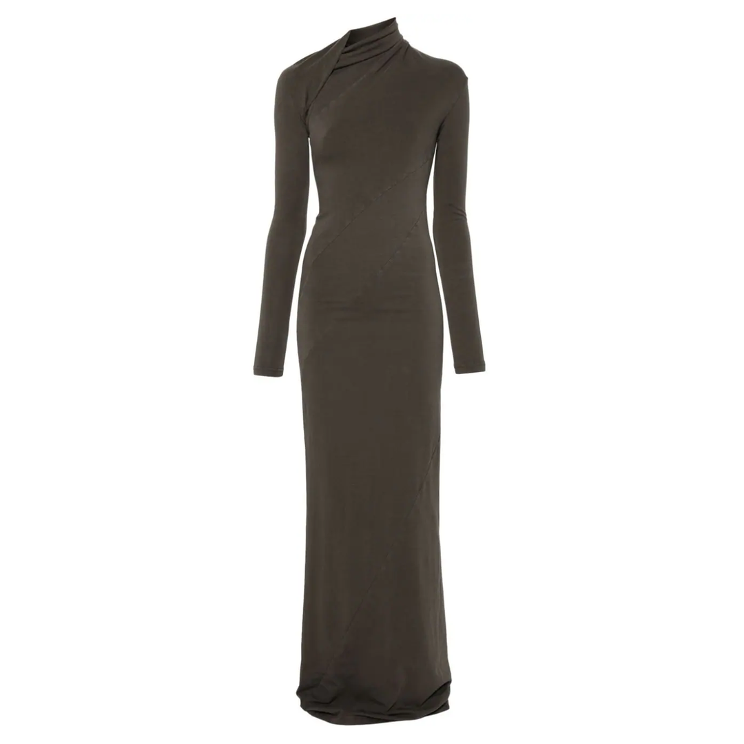 Ottolinger_Twisted_Longsleeve_Maxi_Dress_Brown